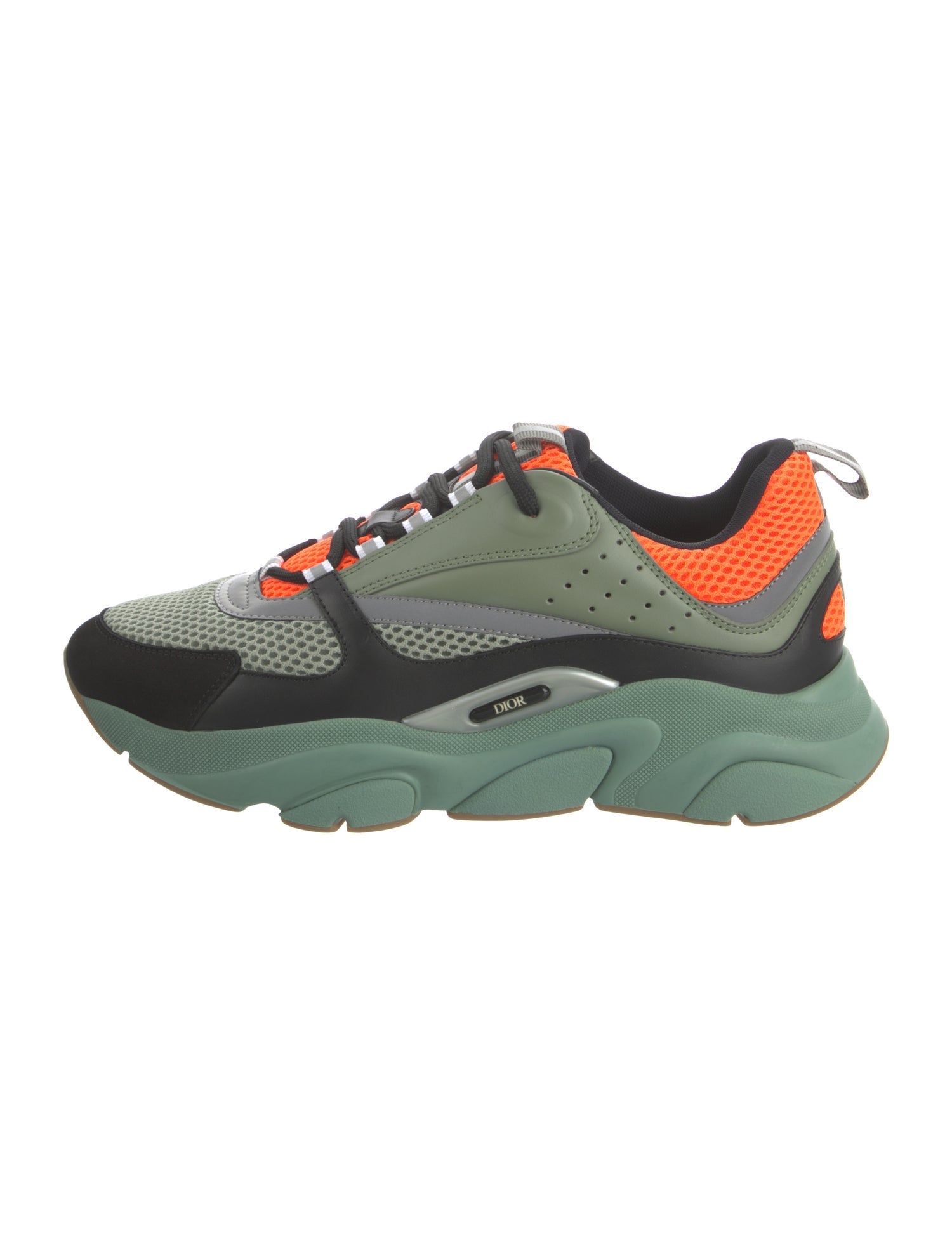 DIOR MEN B22 'Orange Olive Black' Chunky Sneakers