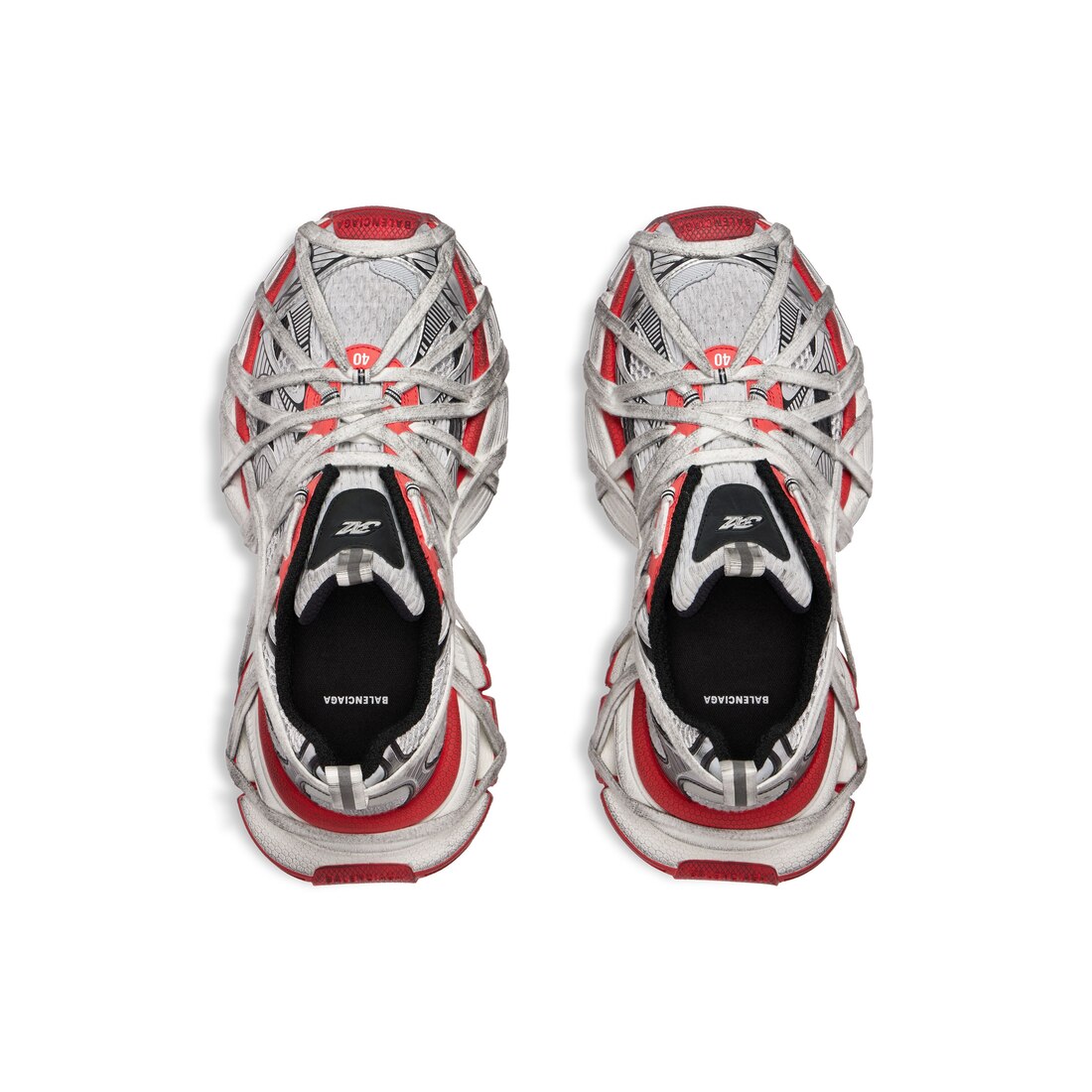 3XL Extreme Lace Sneaker Grey Red Black White