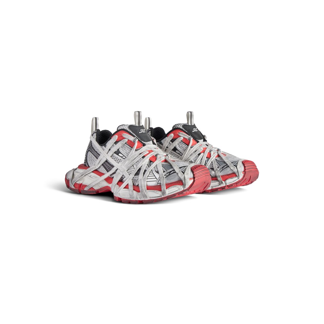 3XL Extreme Lace Sneaker Grey Red Black White