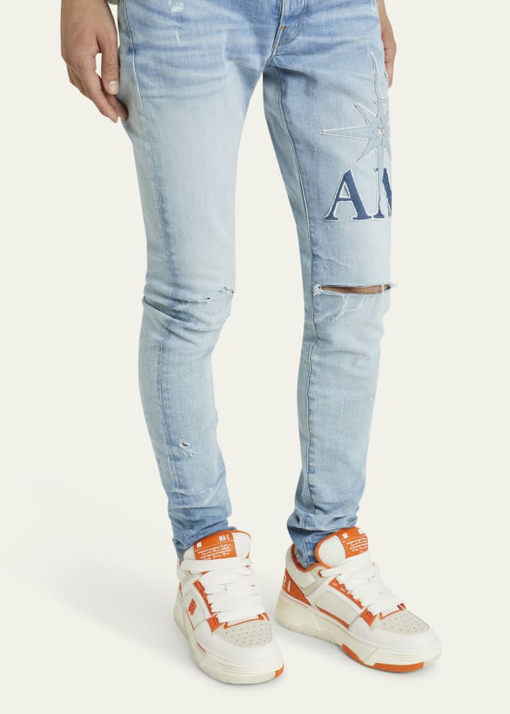 Amiri Men's MA-1 Leather & Mesh Low-Top Sneakers