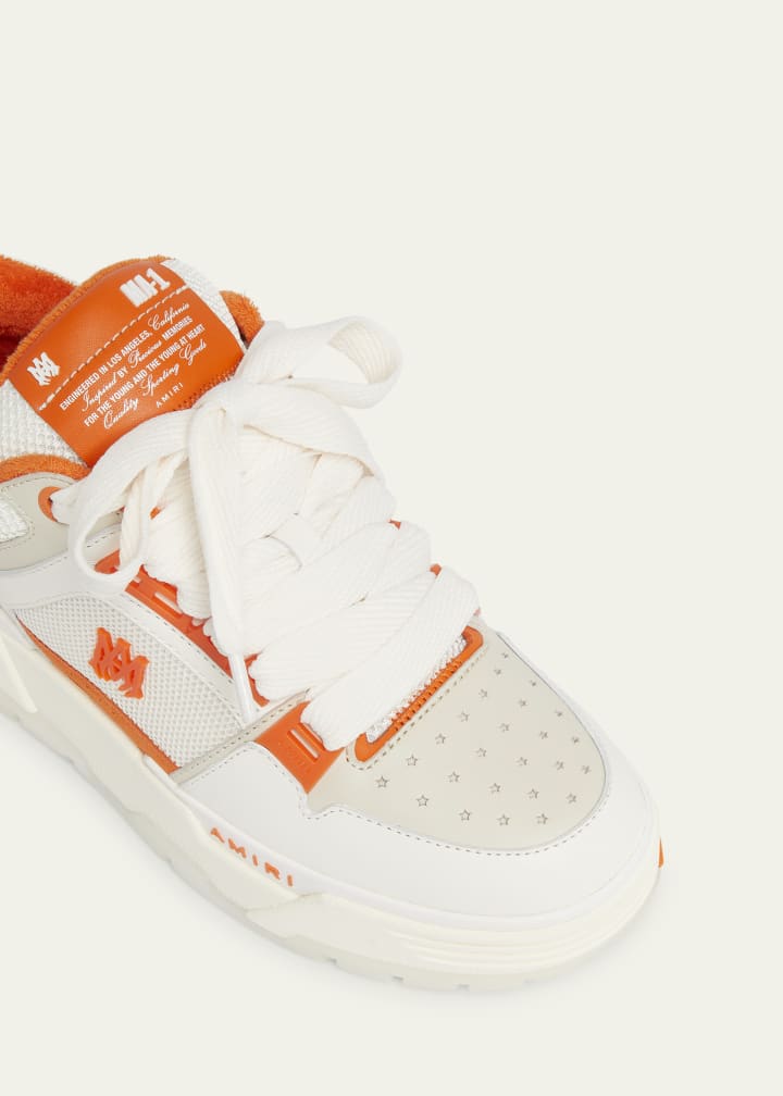 Amiri Men's MA-1 Leather & Mesh Low-Top Sneakers