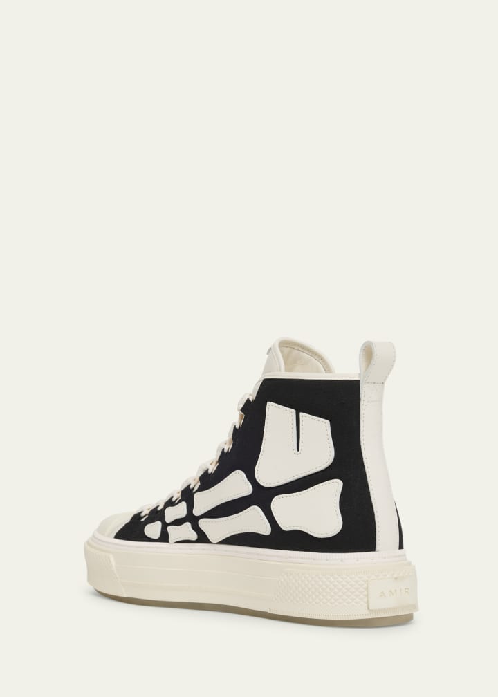 Men's Skel Court Canvas and Leather High-Top Sneakers