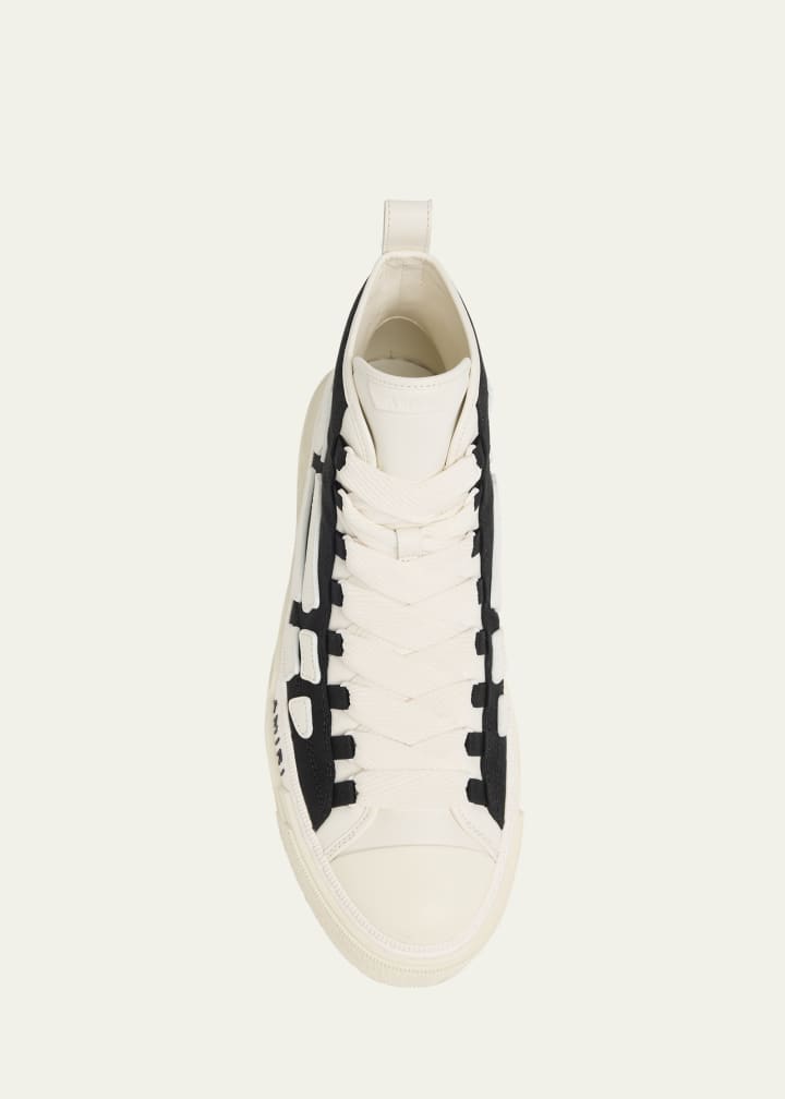 Men's Skel Court Canvas and Leather High-Top Sneakers