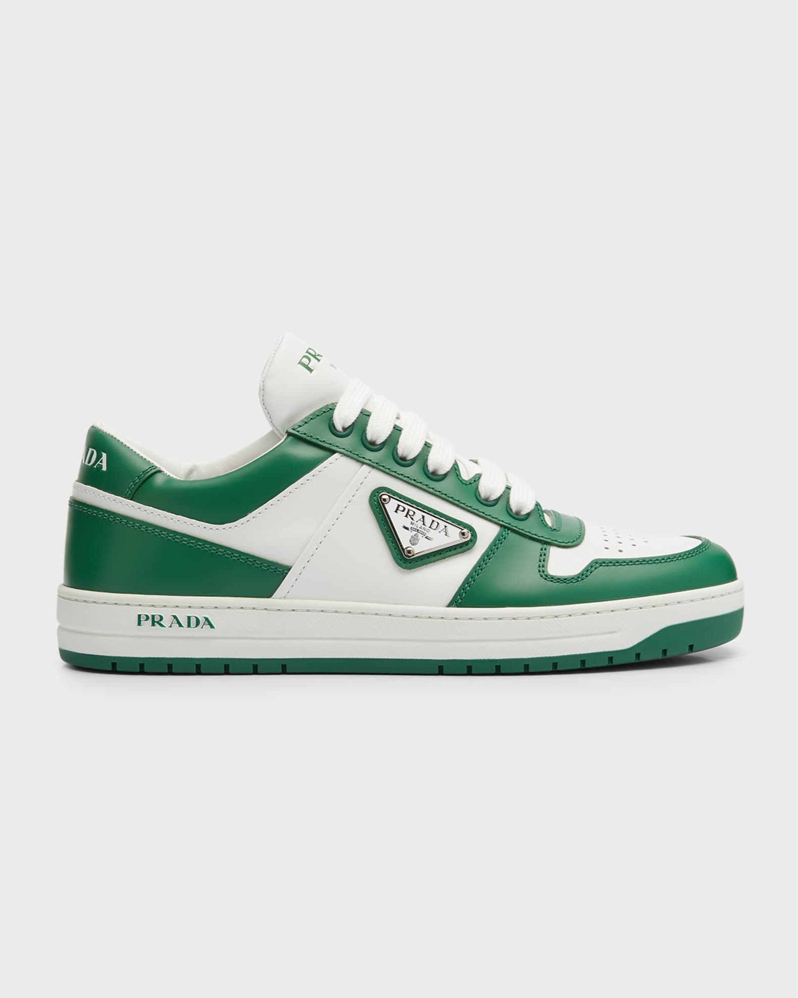 Bicolor Leather Low-Top Court Sneakers