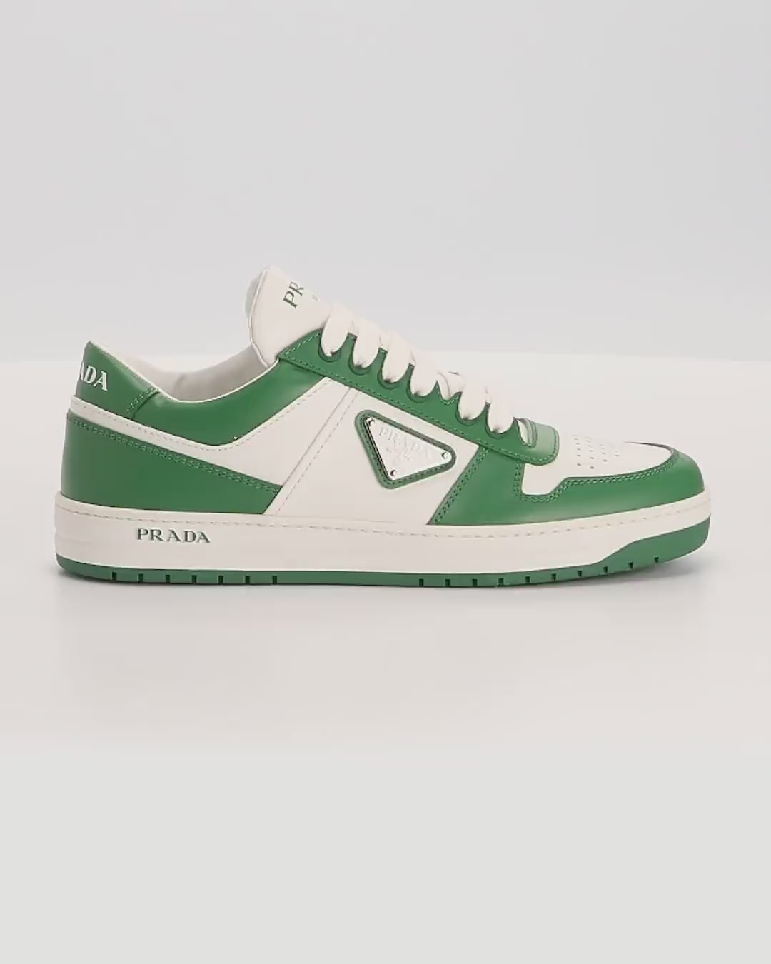 Bicolor Leather Low-Top Court Sneakers