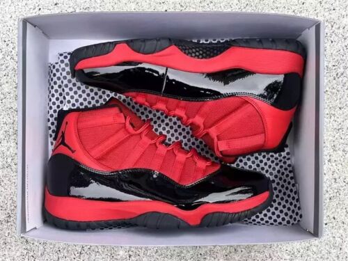 Air jordan 11CT8012-600 "" men's red and black mid-top sneakers free shipping